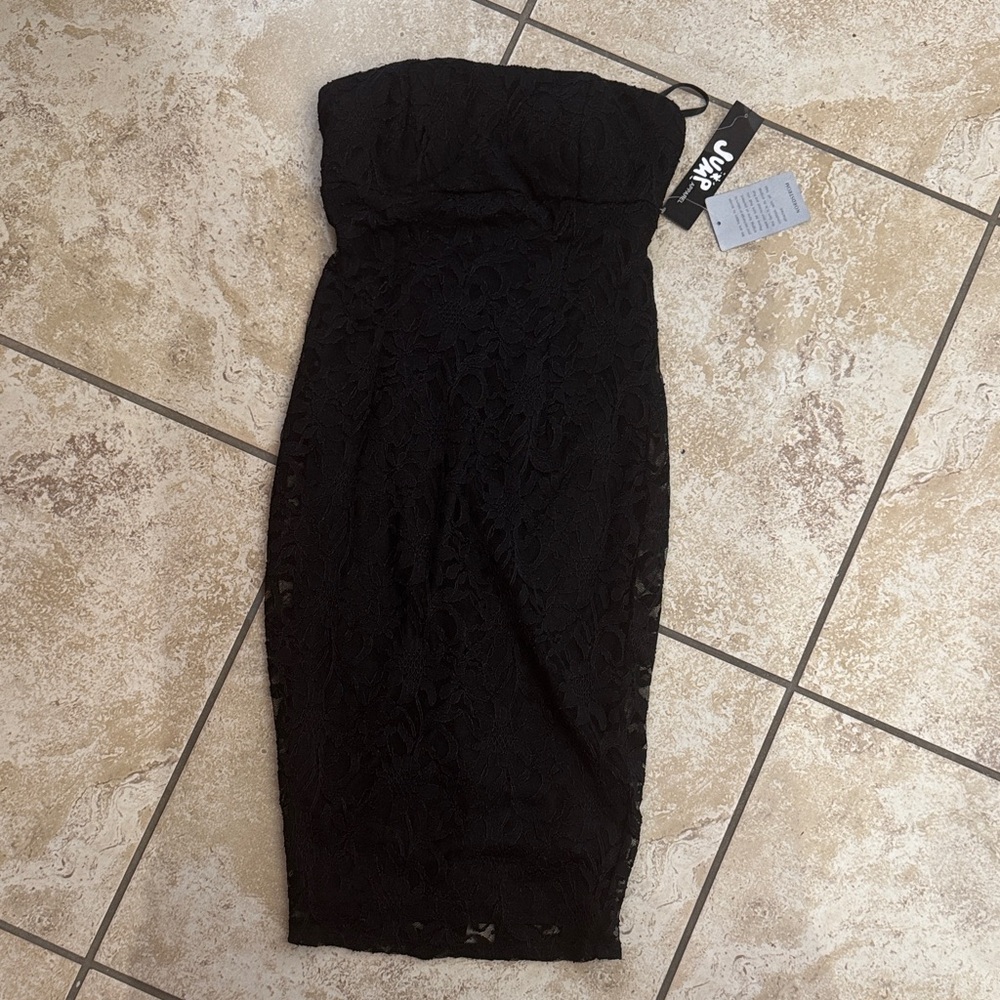 Nordstrom Black Strapless Lace Dress